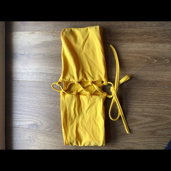 AOZ bright yellow swimsuit top - Picture 2 of 3